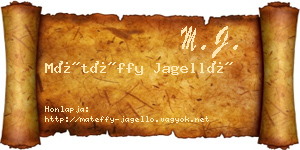 Mátéffy Jagelló névjegykártya
